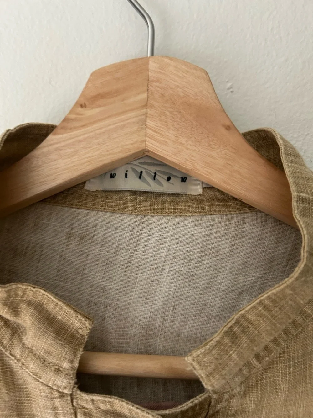Willow Small 100% Linen Light Tan Utility Button Jacket - Picture 3 of 6